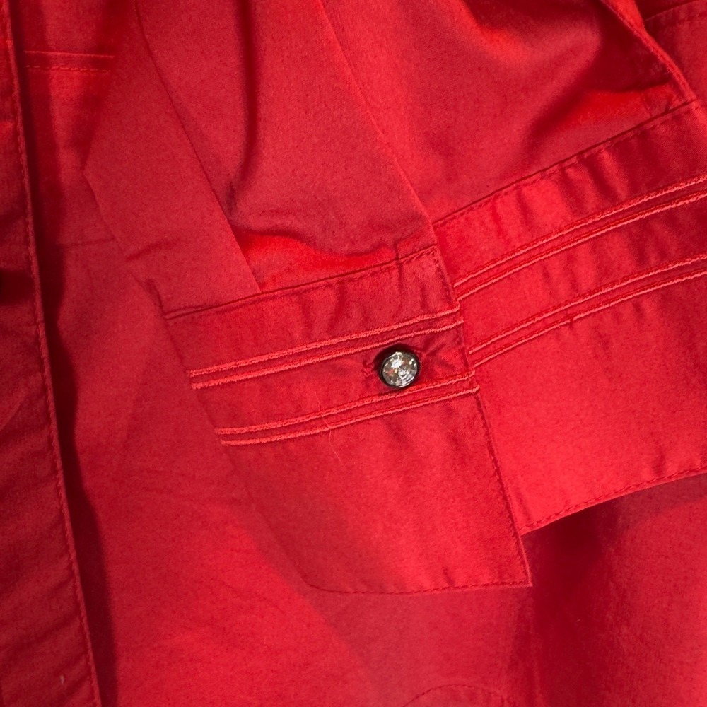 NEW CATO Button Up Statement Top Blouse Plus 18 20 Embroidered Split Back Glam - Picture 4 of 10